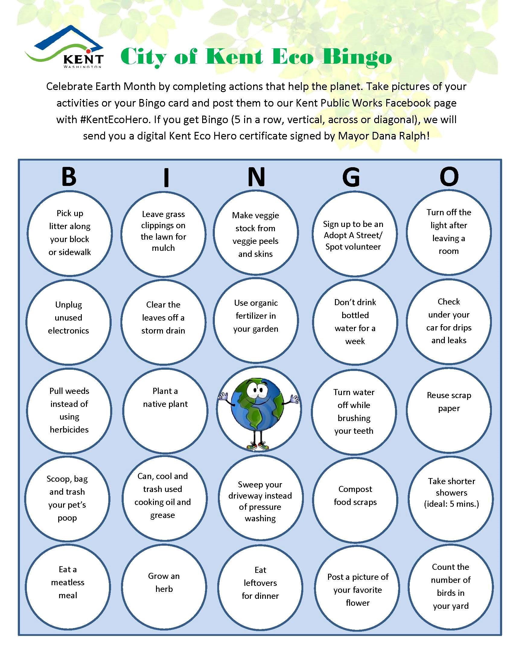 Eco Bingo - Kent Public Works - 6-12-20 Blog